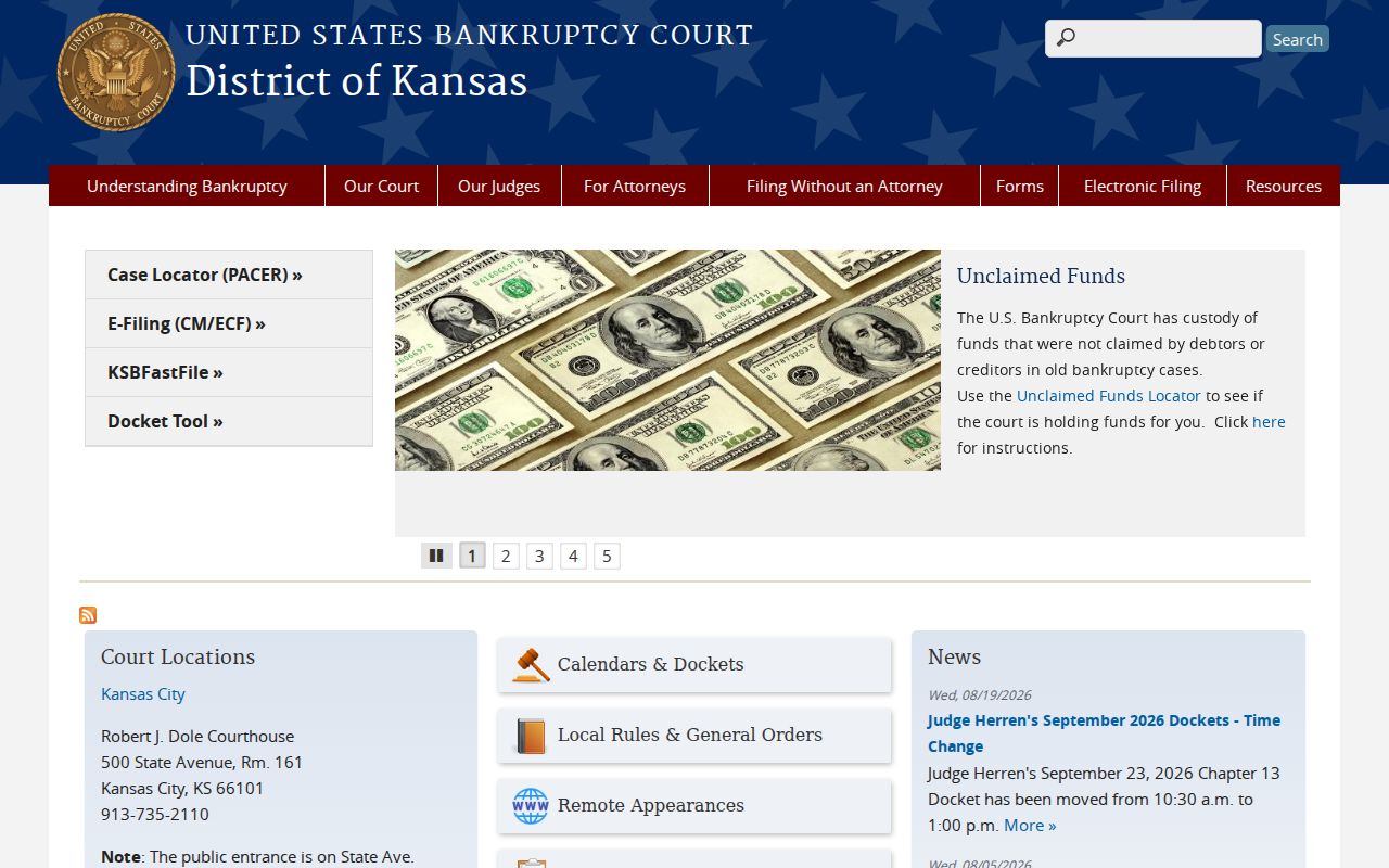 Official Kansas Bankruptcy Court website