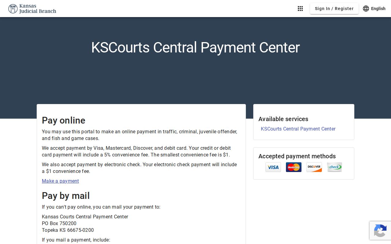 Ford County court records and Kansas Central Payment Center