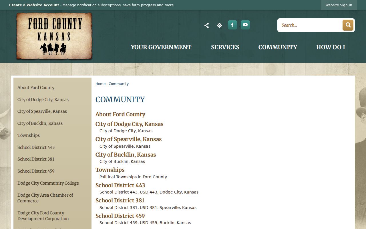 Ford County community and city links