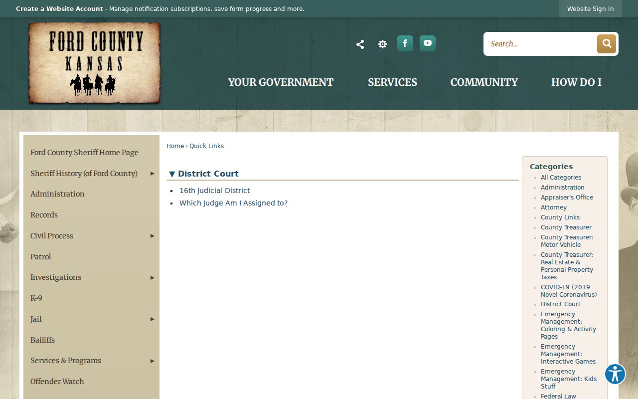 Ford County District Court official quick link