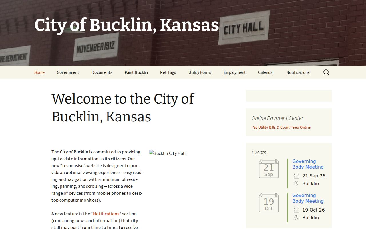Bucklin official site compared with Spearville municipal access